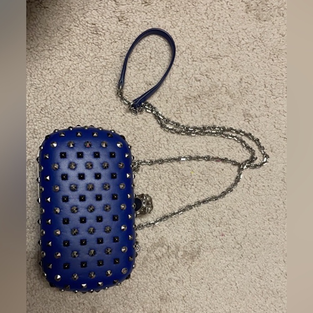 Alexander McQueen blue clutch & crossbody
